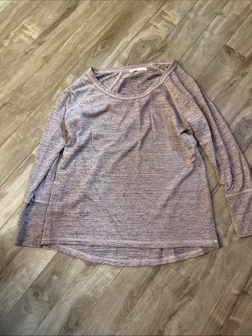 Fashion Nova Heathered Lavender Long Sleeve Top